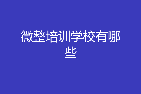 微整培训学校有哪些