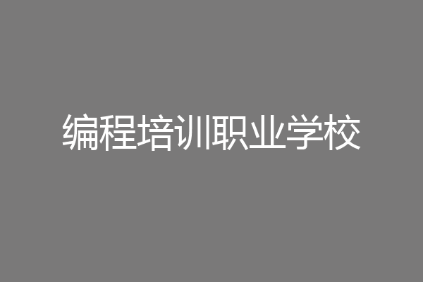 编程培训职业学校