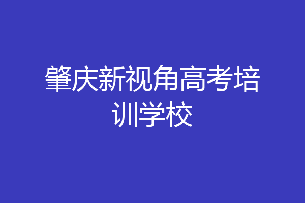 肇庆新视角高考培训学校
