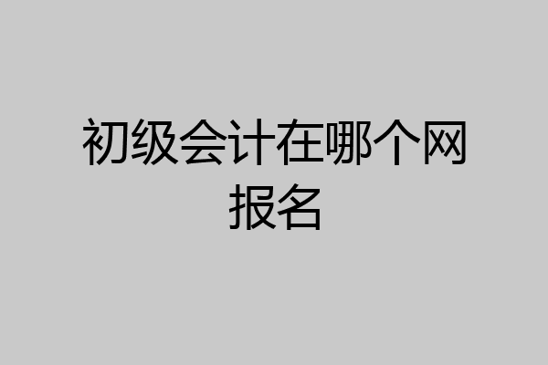 初级会计在哪个网报名