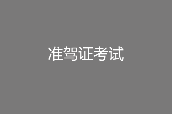 准驾证考试