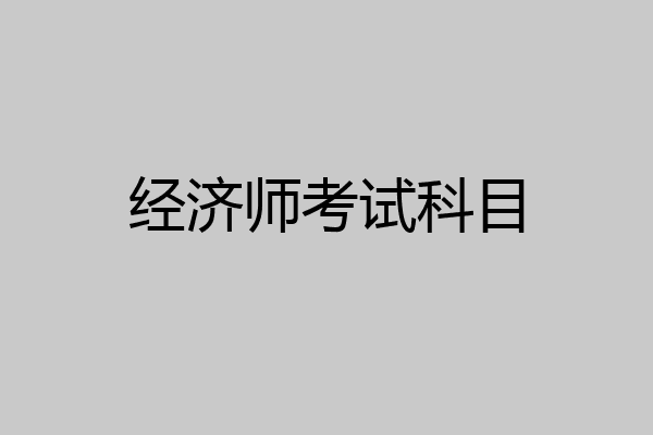 经济师考试科目