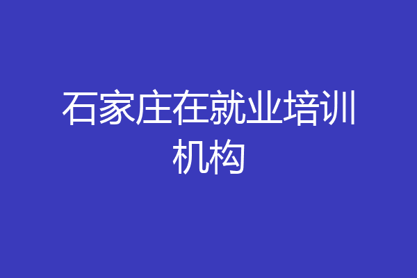 石家庄在就业培训机构