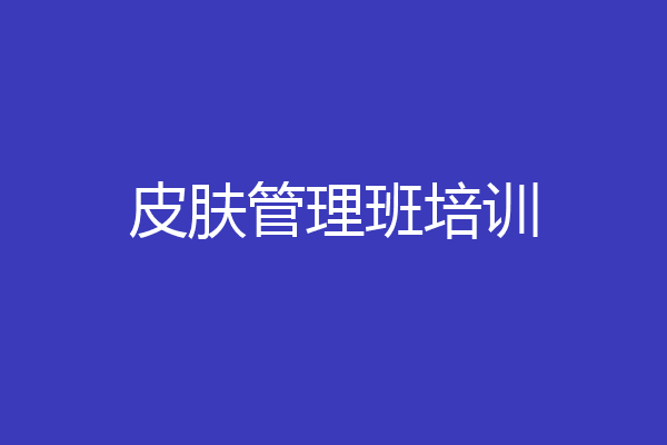 皮肤管理班培训
