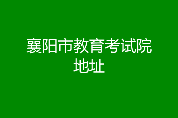 襄阳市教育考试院地址