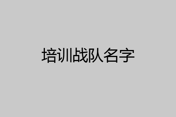 培训战队名字