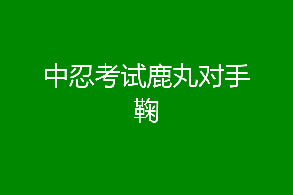 中忍考试鹿丸对手鞠