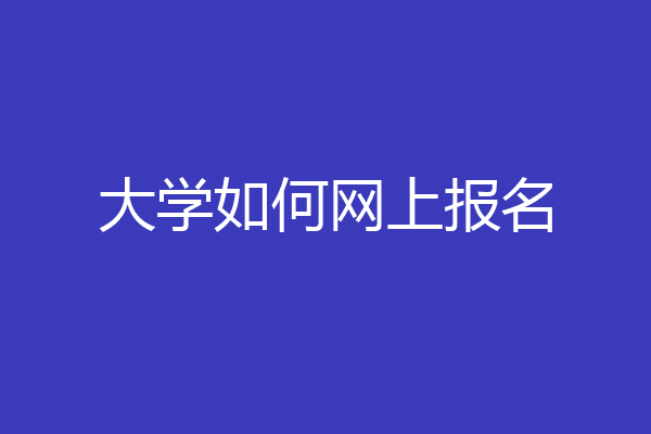 大学如何网上报名