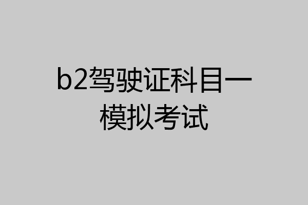 b2驾驶证科目一模拟考试