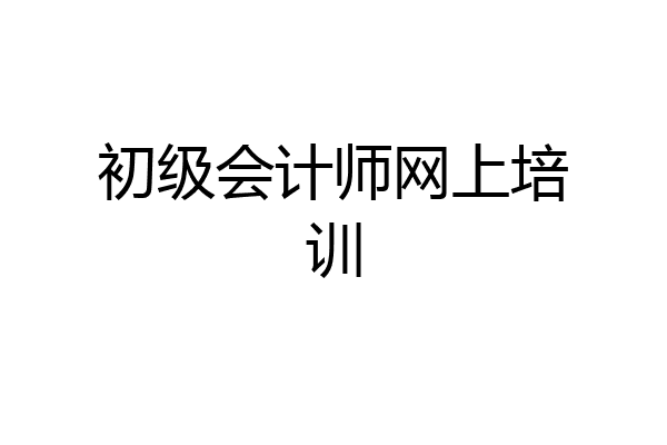 初级会计师网上培训