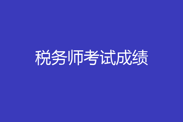 税务师考试成绩