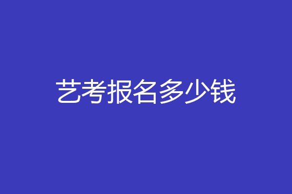 艺考报名多少钱