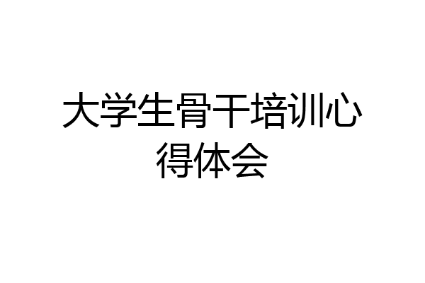 大学生骨干培训心得体会