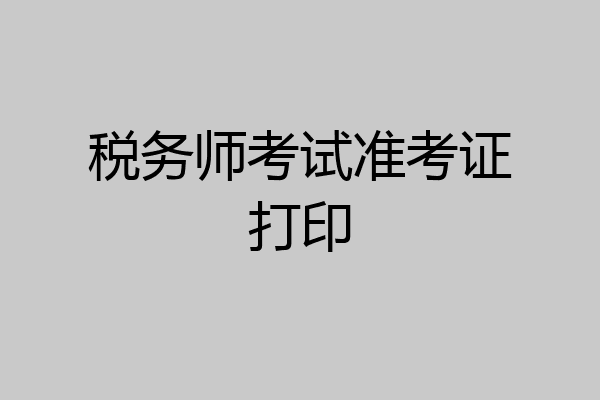 税务师考试准考证打印