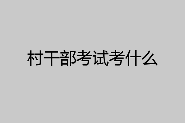 村干部考试考什么
