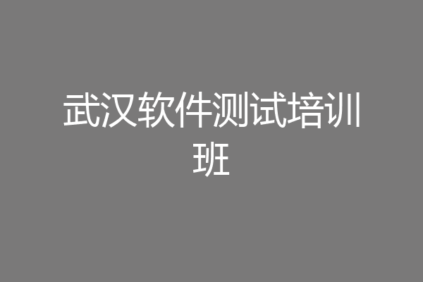 武汉软件测试培训班