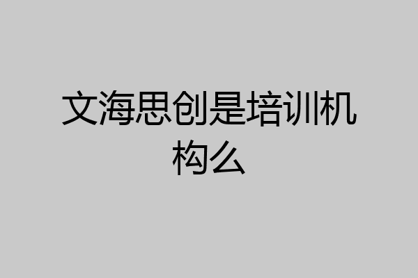 文海思创是培训机构么