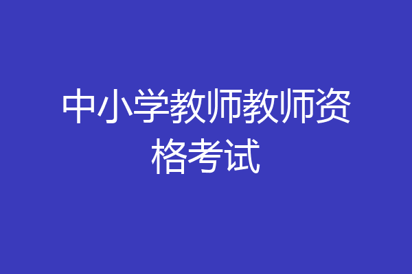 中小学教师教师资格考试
