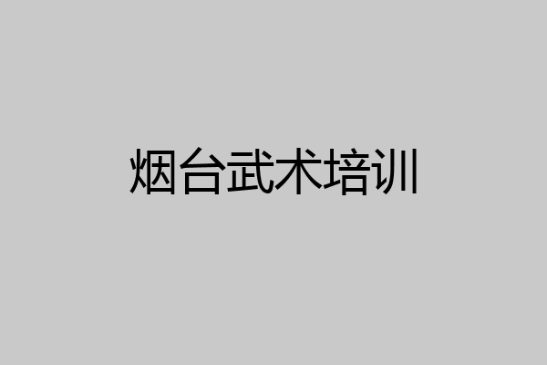 烟台武术培训
