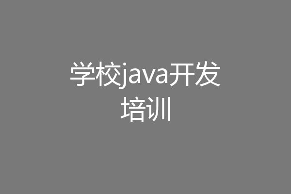 学校java开发培训