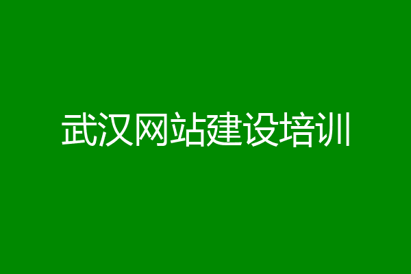 武汉网站建设培训
