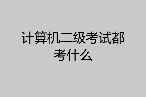 计算机二级考试都考什么