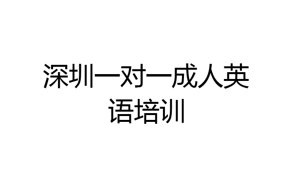 深圳一对一成人英语培训