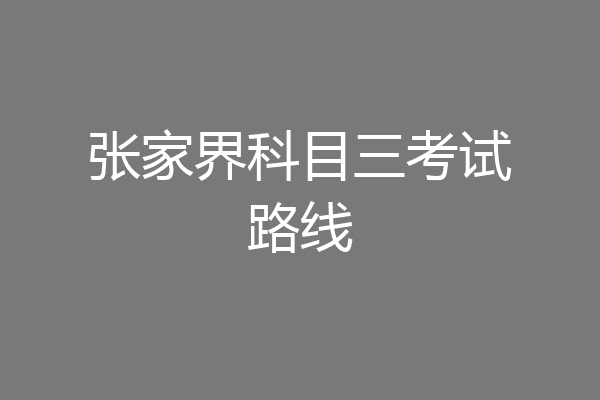 张家界科目三考试路线