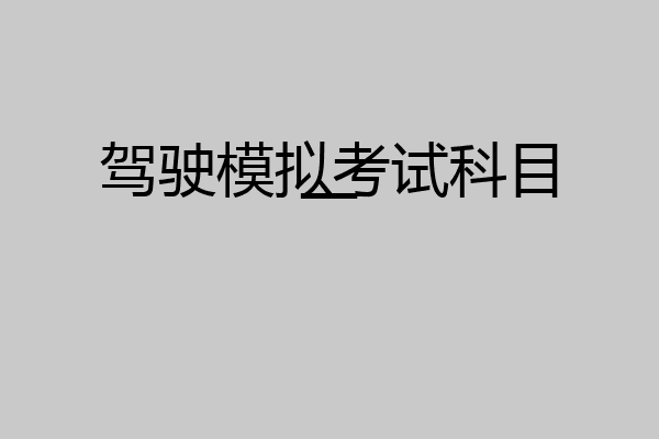 驾驶模拟考试科目一