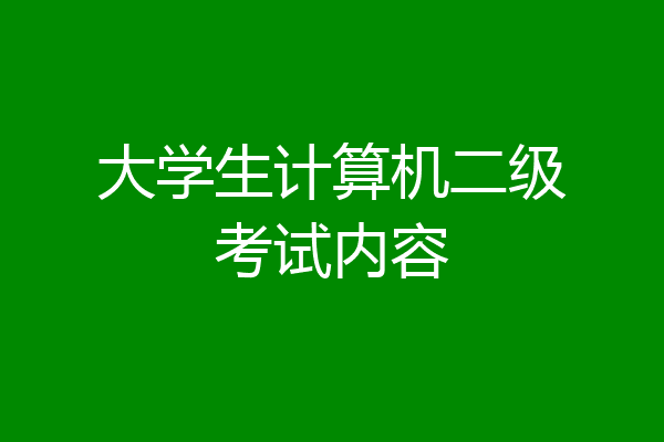 大学生计算机二级考试内容