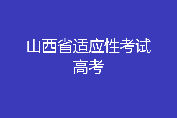 山西省适应性考试高考