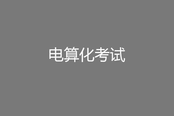 电算化考试