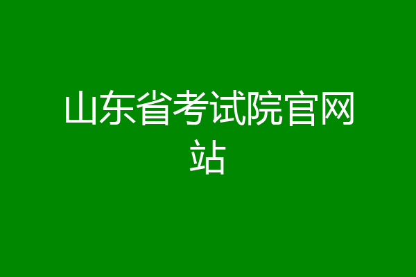 山东省考试院官网站