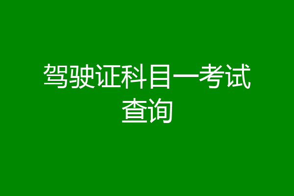 驾驶证科目一考试查询