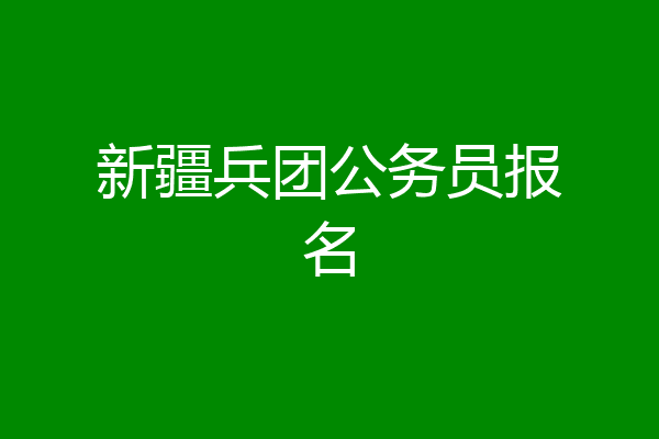 新疆兵团公务员报名