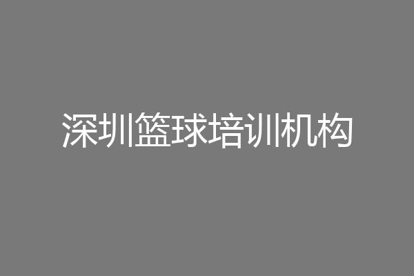 深圳篮球培训机构