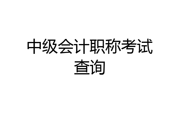 中级会计职称考试查询