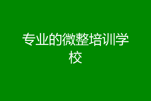 专业的微整培训学校