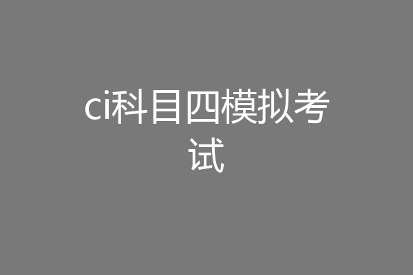 ci科目四模拟考试