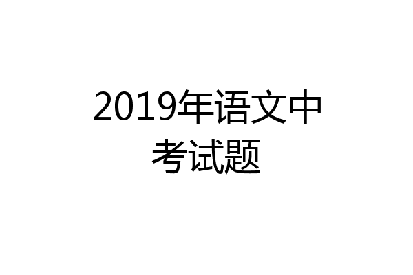 2019年语文中考试题