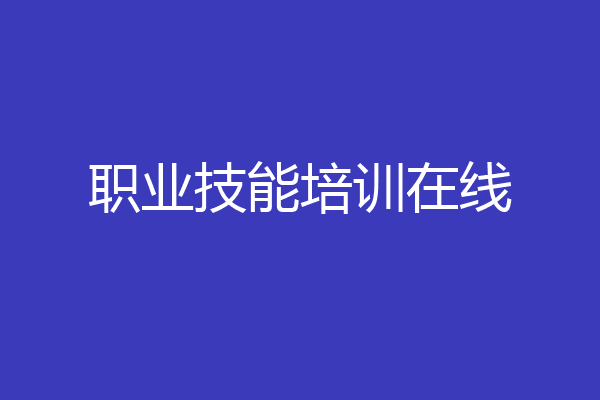 职业技能培训在线