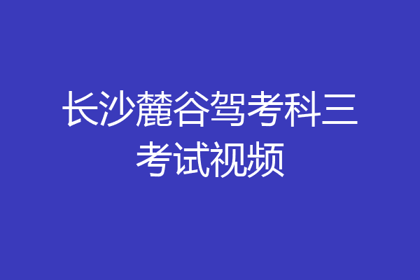 长沙麓谷驾考科三考试视频
