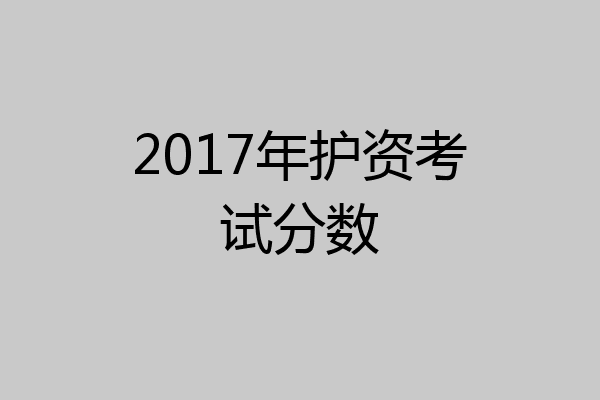 2017年护资考试分数