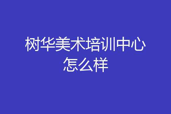 树华美术培训中心怎么样