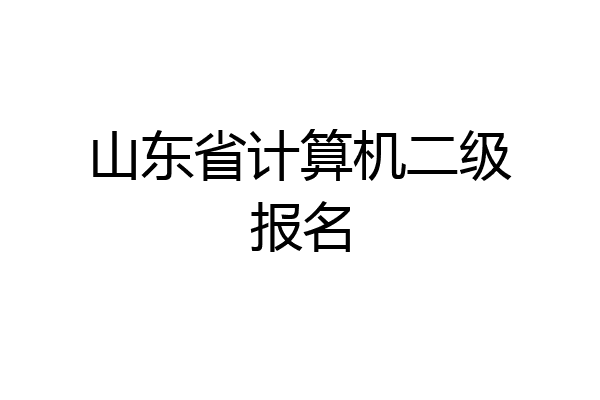 山东省计算机二级报名
