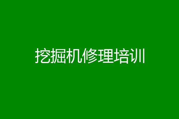 挖掘机修理培训