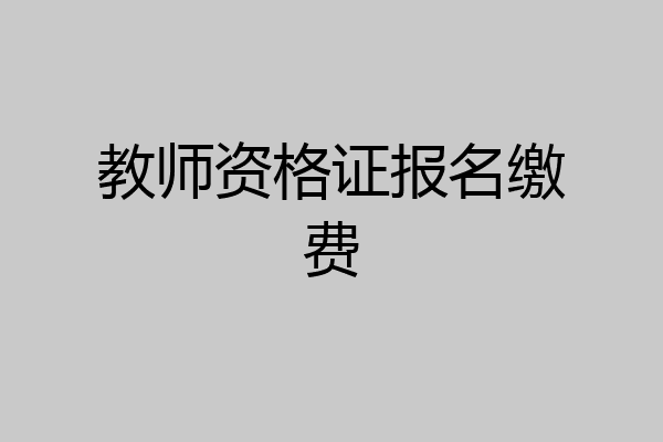 教师资格证报名缴费