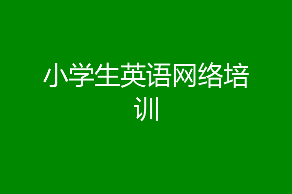 小学生英语网络培训
