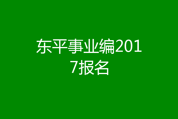 东平事业编2017报名