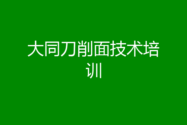 大同刀削面技术培训